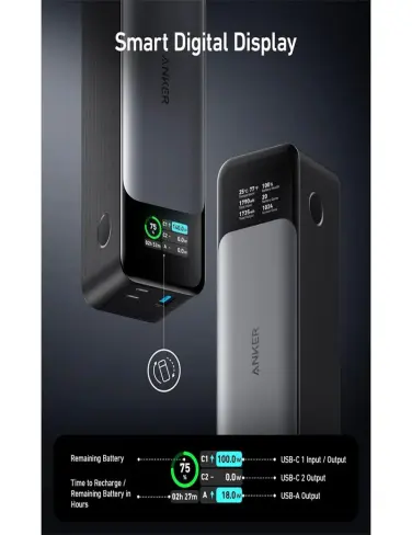 پاوربانک انکر مدل A1289 Anker 737 ظرفیت 24000 میلی آمپر ساعت--4