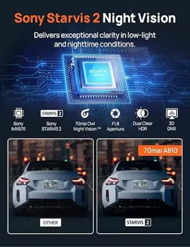 ست دوربین جلو و عقب خودروی سوِنتی مِی مدل 70mai 4K A810 HDR Dash Cam--3