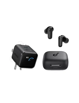 هدفون بی سیم انکر مدل Soundcore P30i و شارژر دیواری انکر مدل A121D ظرفیت ۴۵ وات--0